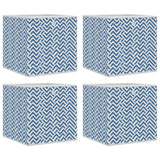 Vidaxl opbergboxen 4 st inklapbaar 32x32x32 cm ongeweven stof blauw