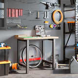 VidaXL Werkbank rechthoekig 100x60x83 cm massief eikenhout