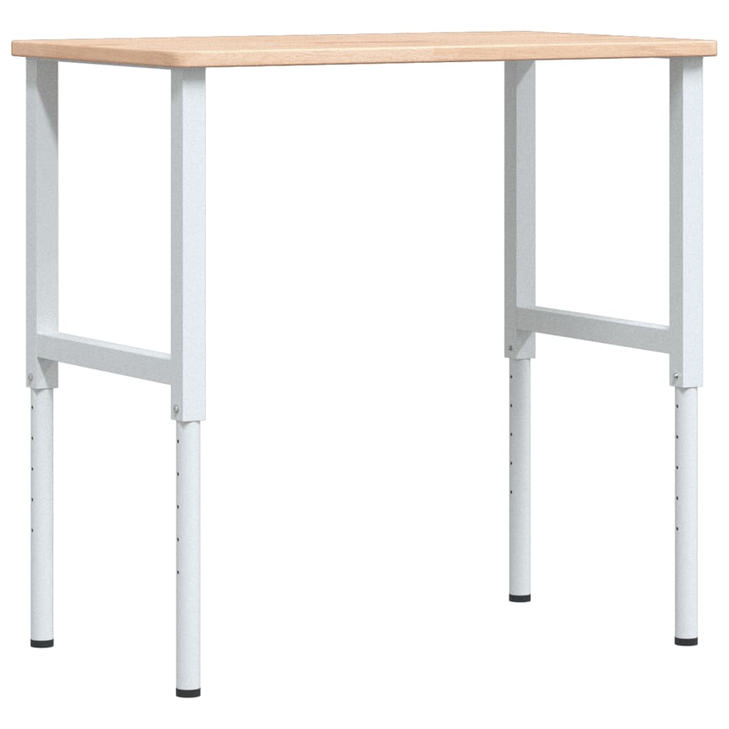 VidaXL Werkbank rechthoekig 100x60x(71,5-98) cm massief eikenhout