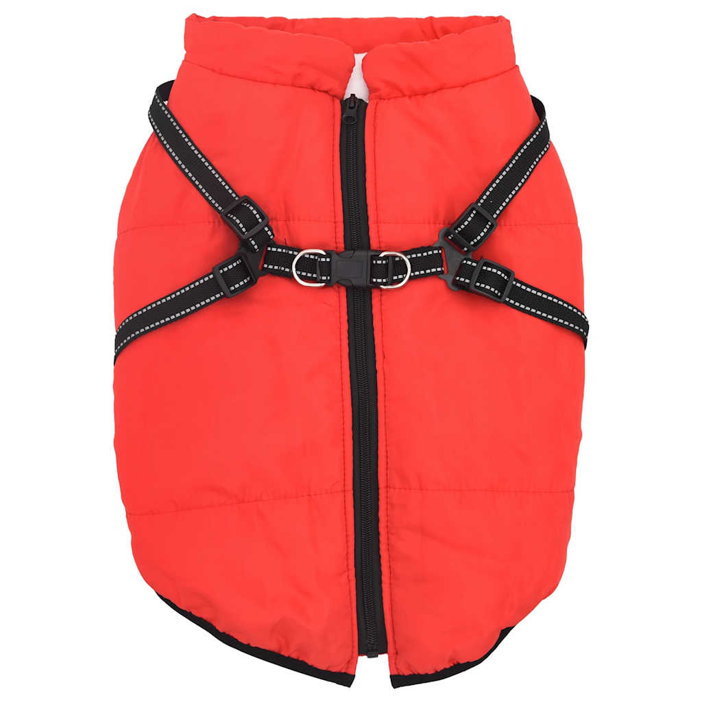 Vidaxl hondenjas met harnas waterdicht reflecterend rood l44