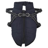 Vidaxl hondenjas met harnas waterdicht reflecterend marineblauw l32