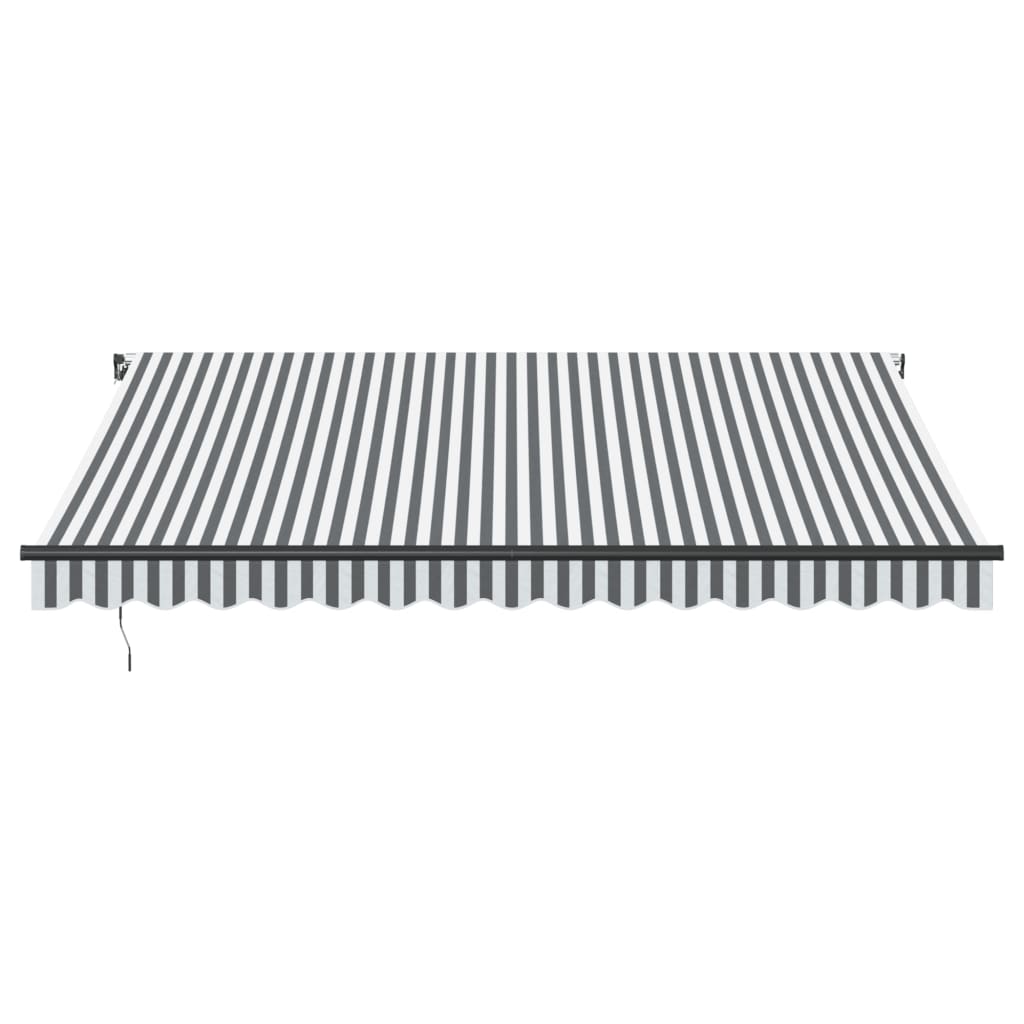VidaXL Luifel handmatig uittrekbaar 400x300 cm antracietkleurig en wit