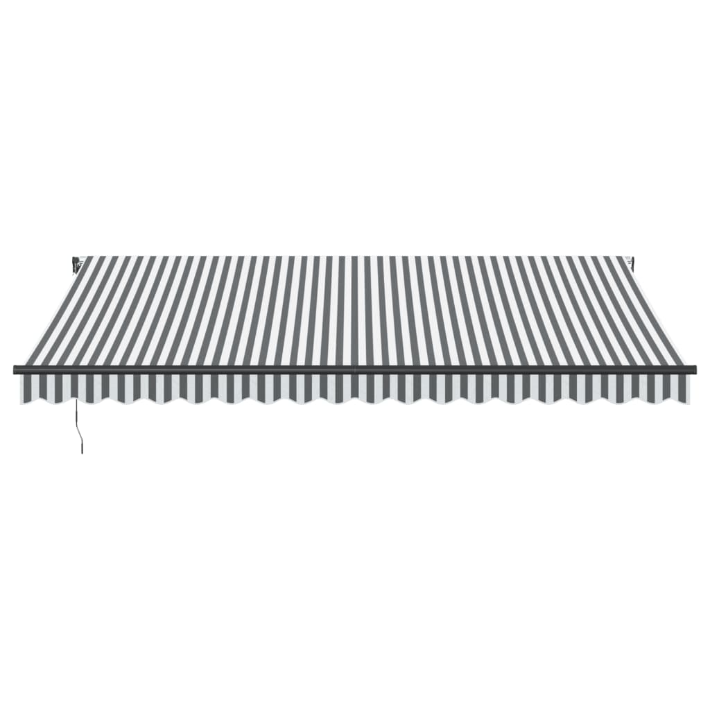 VidaXL Luifel automatisch uittrekbaar 450x300 cm antracietkleur en wit