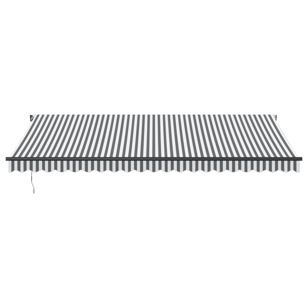 VidaXL Luifel handmatig uittrekbaar 500x300 cm antracietkleurig en wit