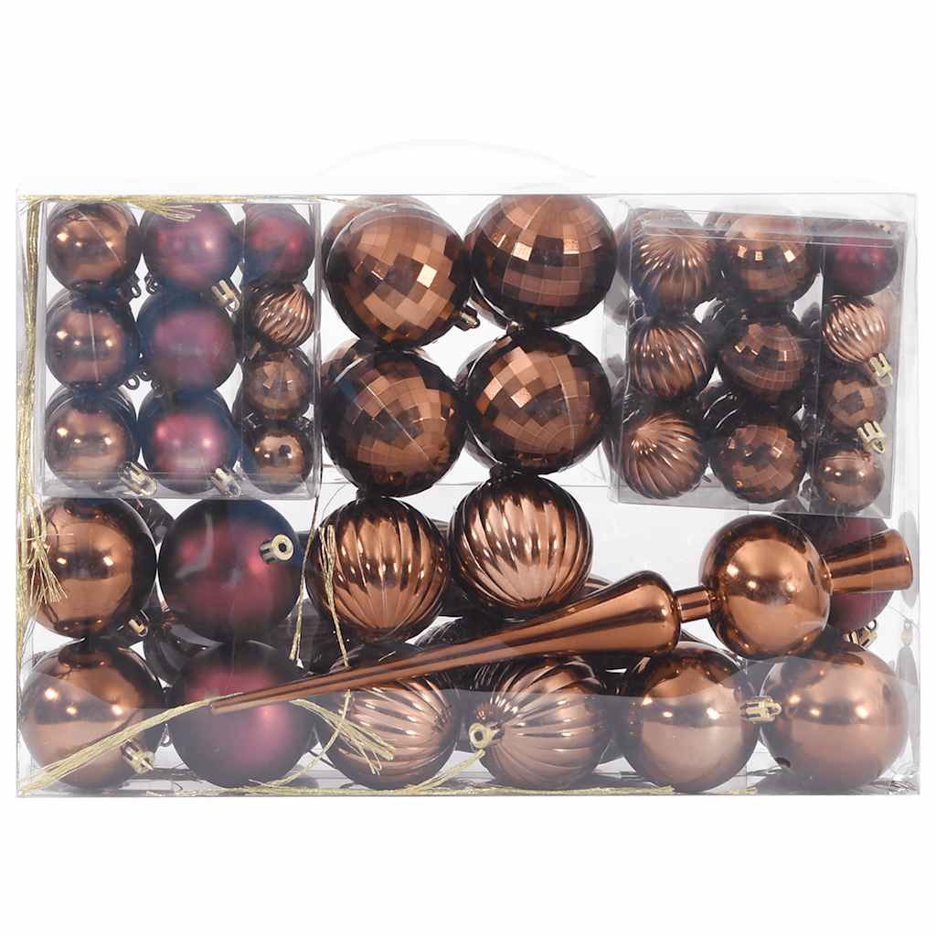 Vidaxl kerstballen 98 st ø3 4 6 cm bruin