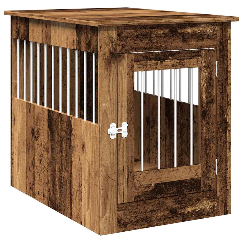 Vidaxl hondenbench 55x80x68 cm bewerkt hout oud houtkleurig
