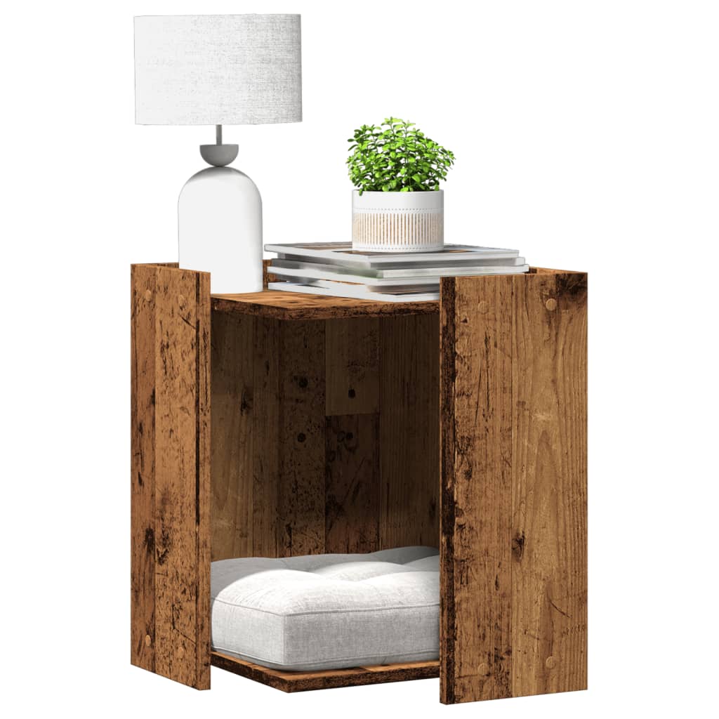 Vidaxl kattenbakkast 42x42x51 cm bewerkt hout oud houtkleurig