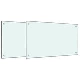 VidaXL Spatschermen keuken 2 st 70x40 cm gehard glas wit