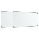 VidaXL Spatschermen keuken 2 st 80x50 cm gehard glas transparant