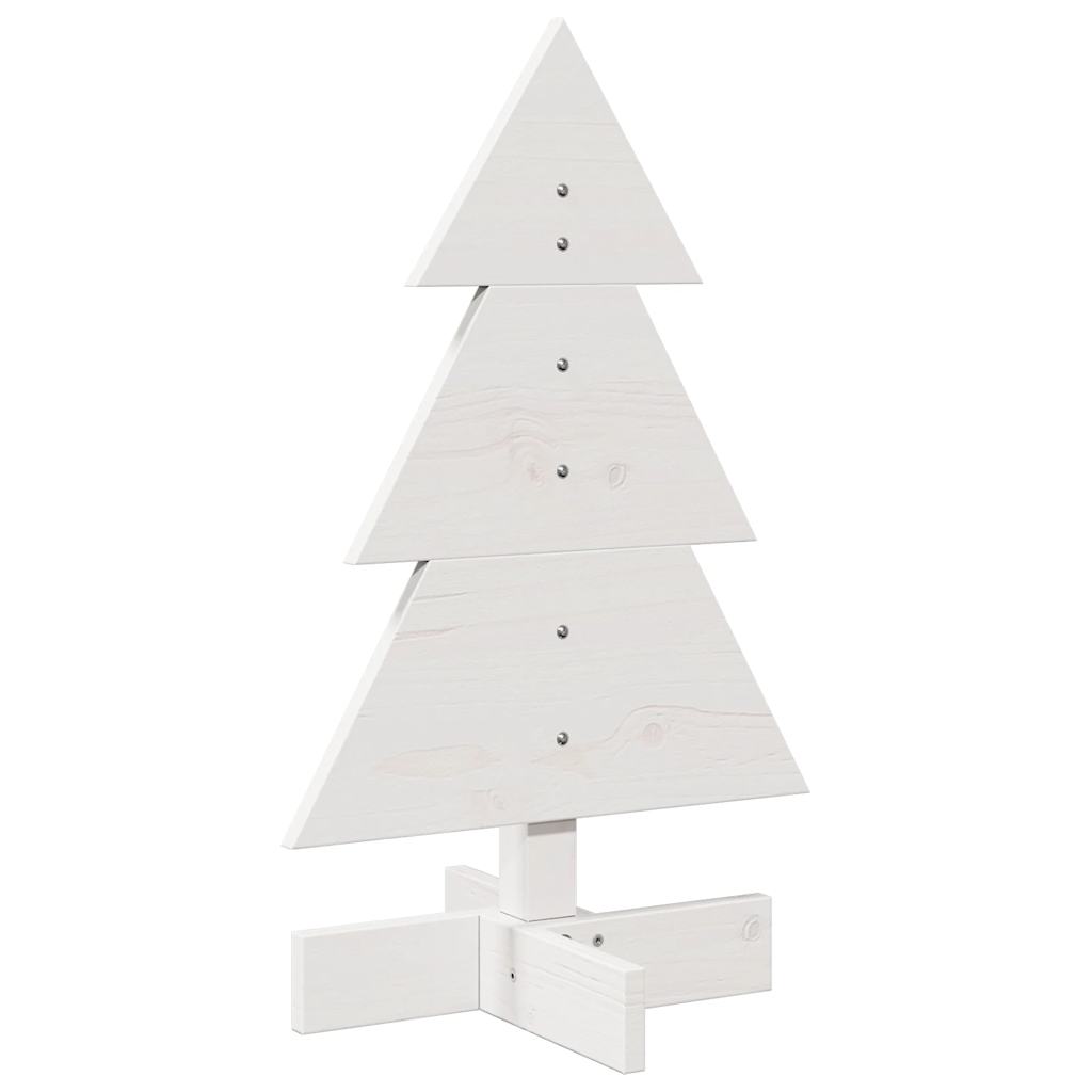 Vidaxl kerstdecoratie kerstboom 60 cm massief grenenhout wit