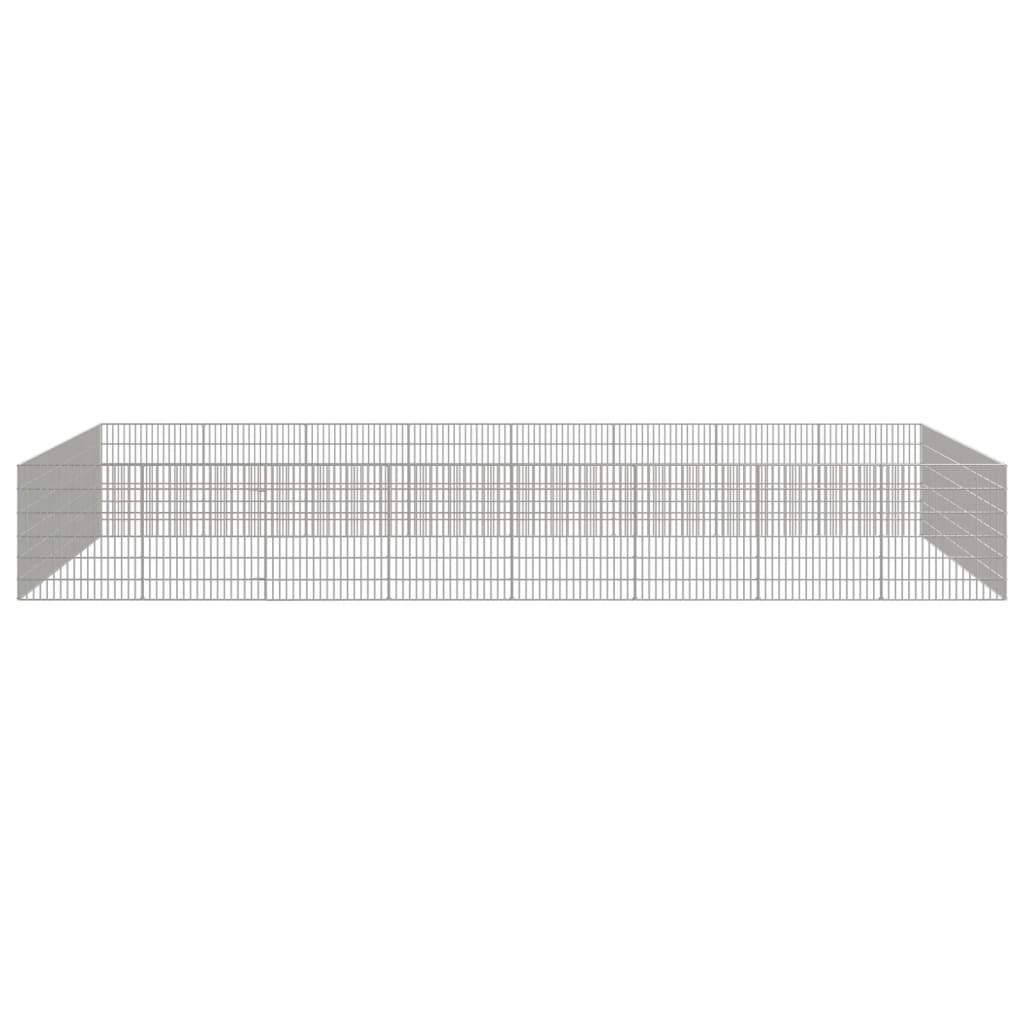 VidaXL Dierenverblijf 24 panelen 54x60 cm gegalvaniseerd ijzer