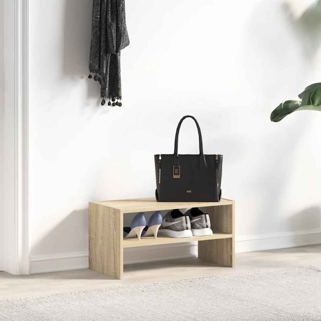 Vidaxl schoenenrek stapelbaar 60x30x30,5 cm sonoma eikenkleurig