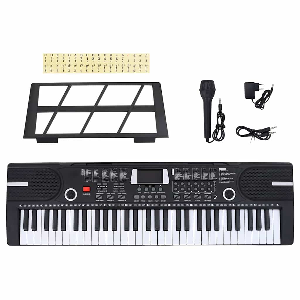 Vidaxl 61 toetsen piano elektrisch keyboard met muziekstandaard