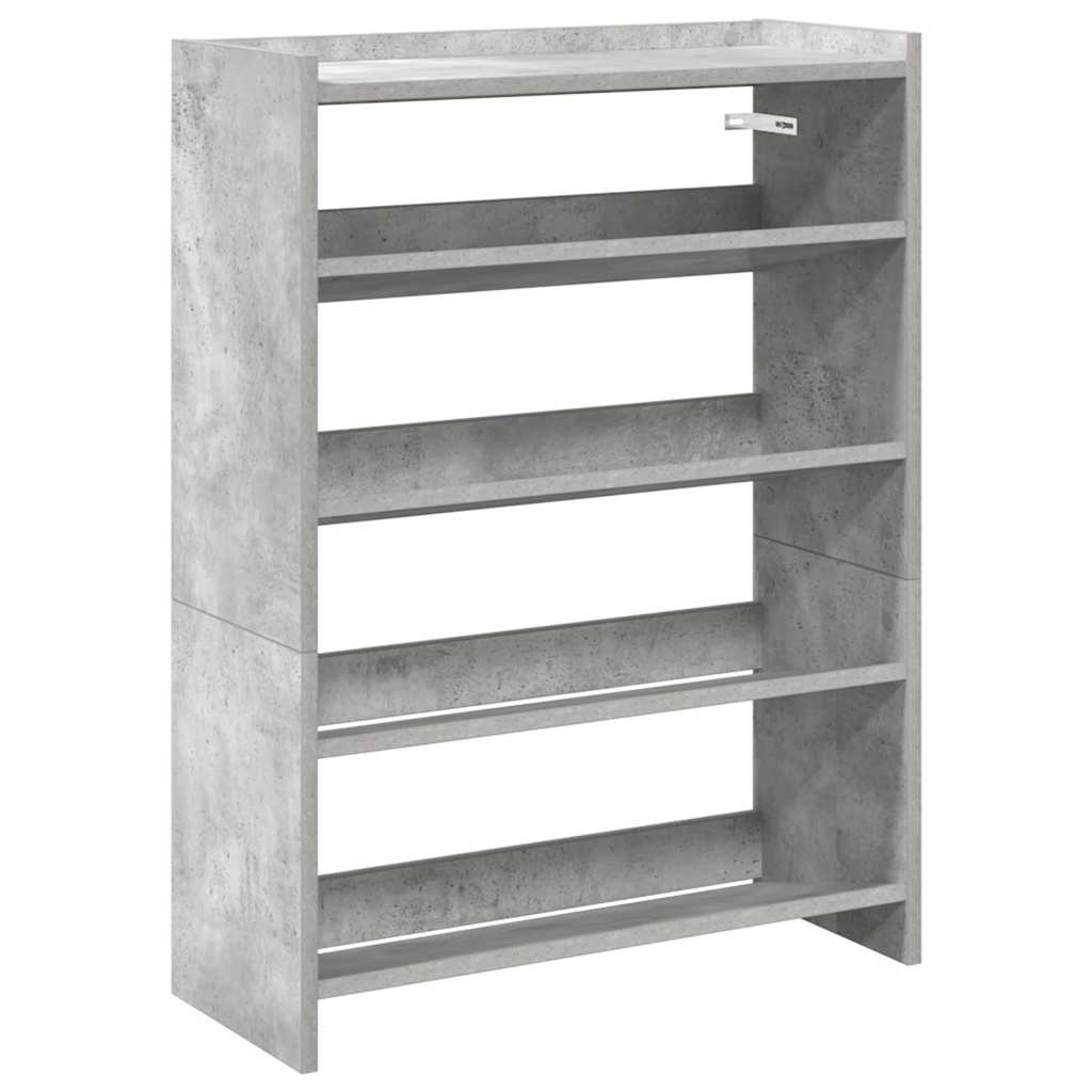 Vidaxl schoenenrek 60x25x81 cm bewerkt hout betongrijs