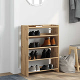 Vidaxl schoenenrek 60x25x81 cm bewerkt hout artisanaal eikenkleur