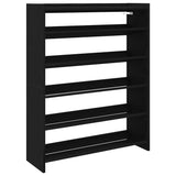 Vidaxl schoenenrek 80x25x100 cm bewerkt hout zwart