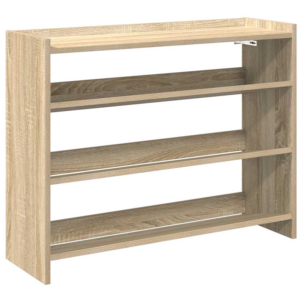 Vidaxl schoenenrek 80x25x62 cm bewerkt hout sonoma eikenkleurig