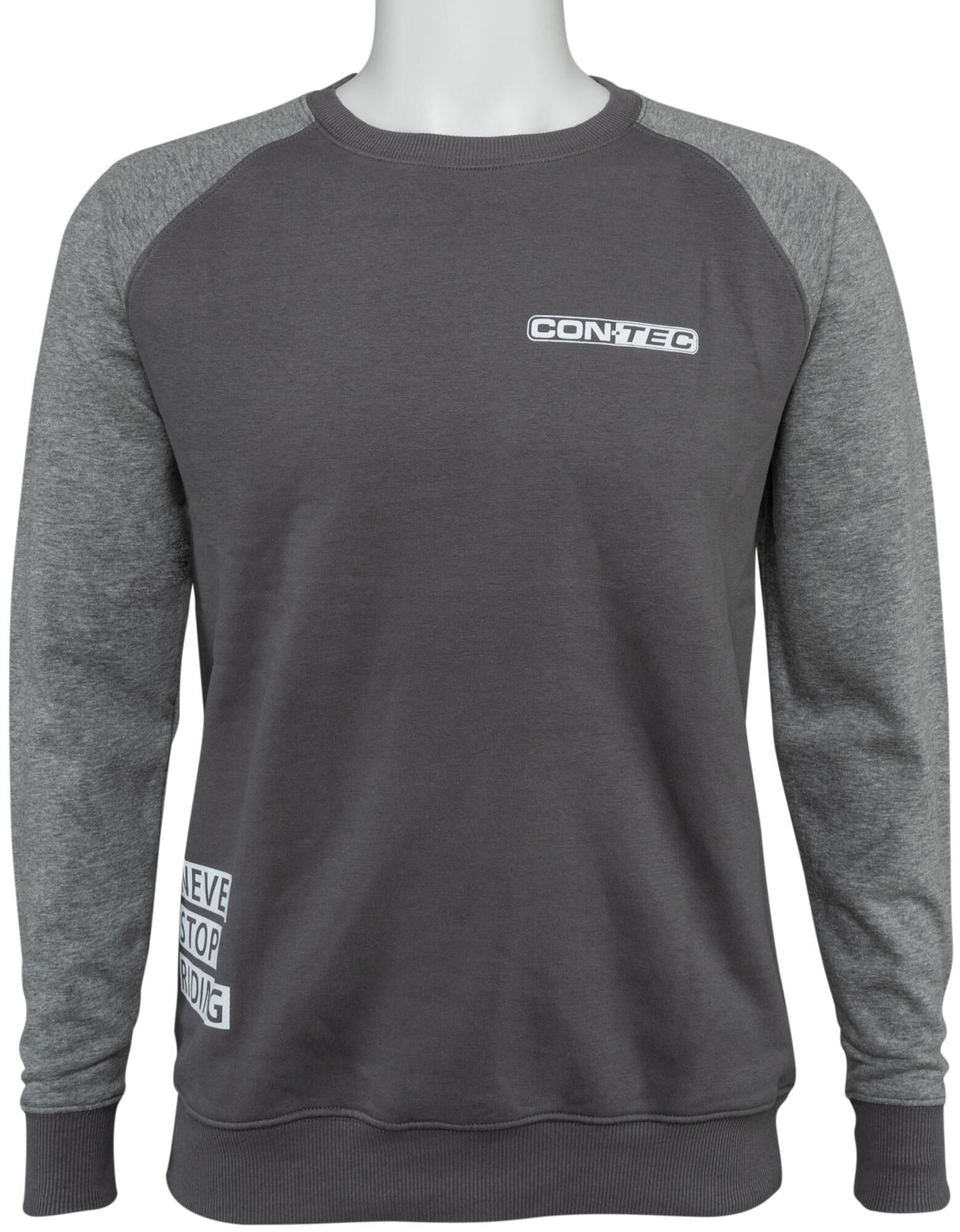 Contec sweatshirt met lange mouwen never stop riding ct swaetshirt never stop riding size l black grey
