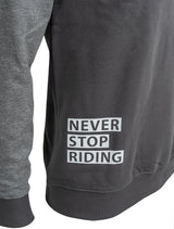 Contec sweatshirt met lange mouwen never stop riding ct swaetshirt never stop riding size l black grey