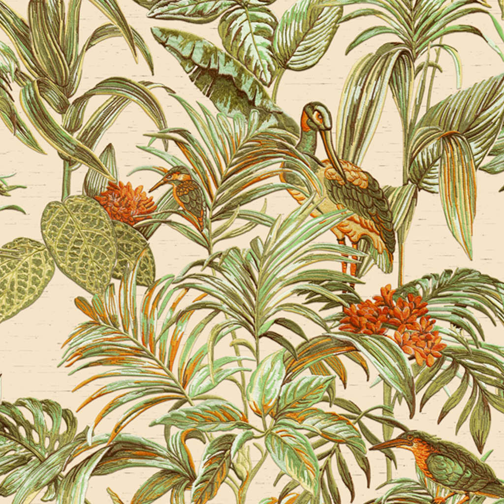Dutch wallcoverings behang bird-of-paradise groen