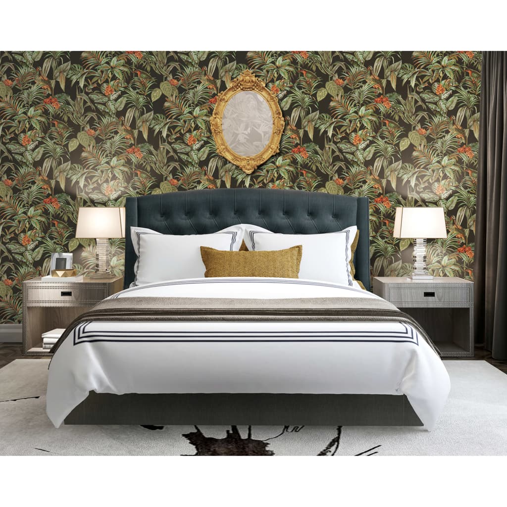 Dutch wallcoverings behang bird-of-paradise zwart