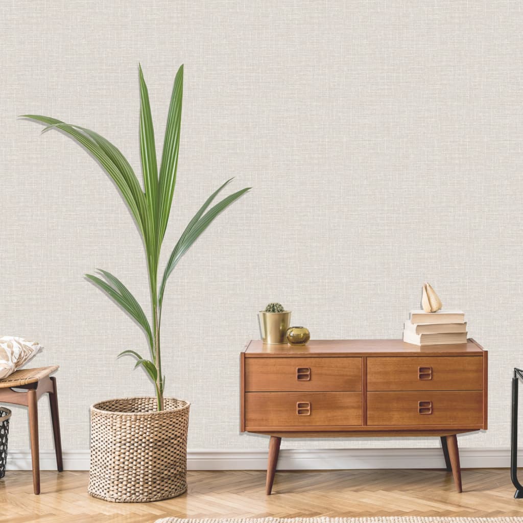 Dutch wallcoverings behang thread crèmekleurig