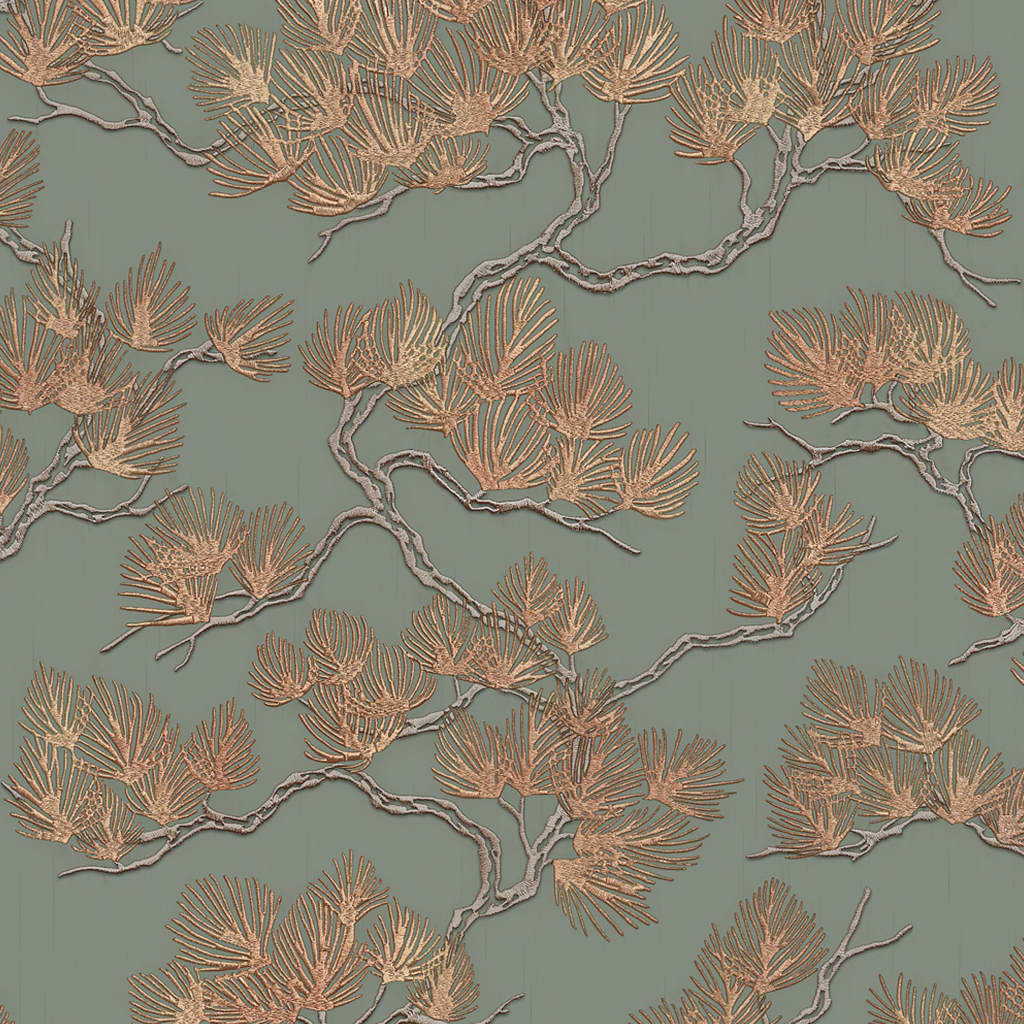 Dutch wallcoverings behang pine tree groen