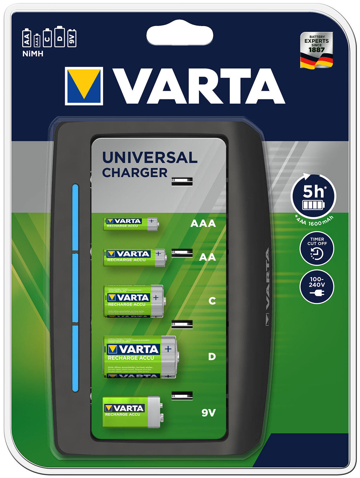 Varta laadapparaat lcd universele lader battery charger aa aaa c universal charger
