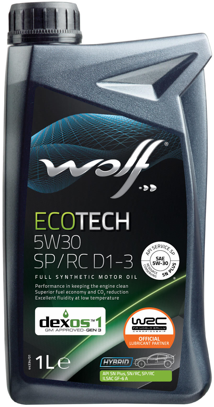 Wolf motorolie ecotech sp rc d1-3 . motoroil 5w30 1l ecotech sp rc d1-3