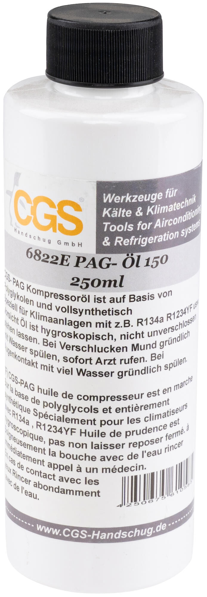 Cgs airco-compressorolie pag olie . pag oel 250ml iso150
