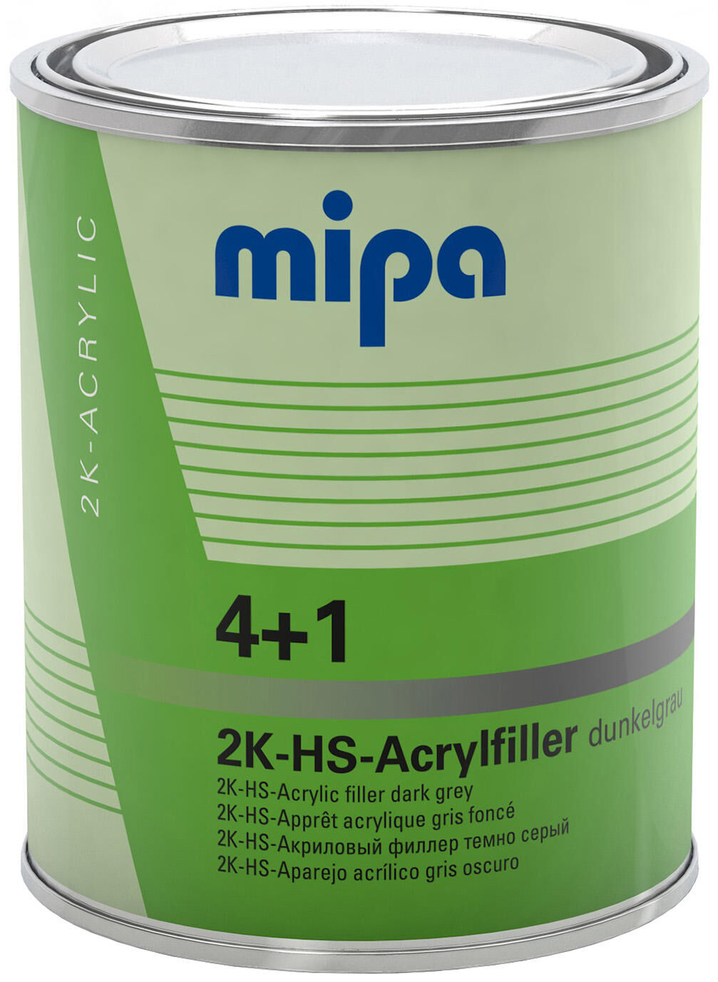 Mipa acrylvuller 4+1 hs 4+1 acrylfilter hs 1l donkergrijs