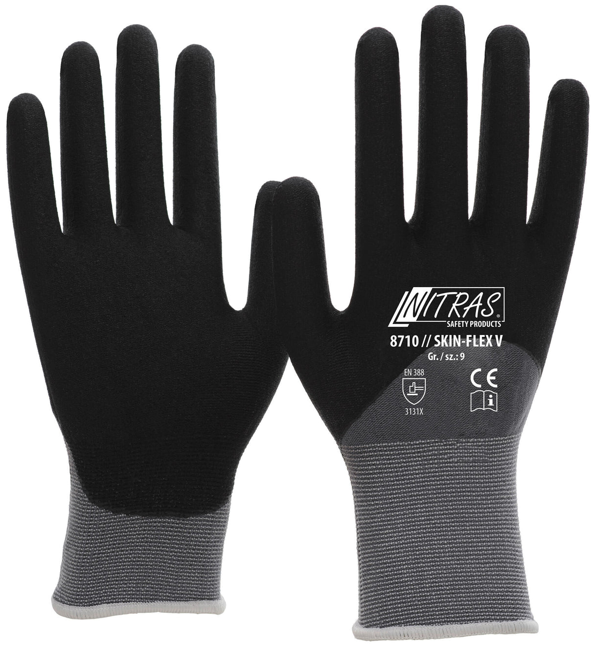 Nitras safety nitras fijn gebreide handschoen skin flex v glove size 10 skin flex v