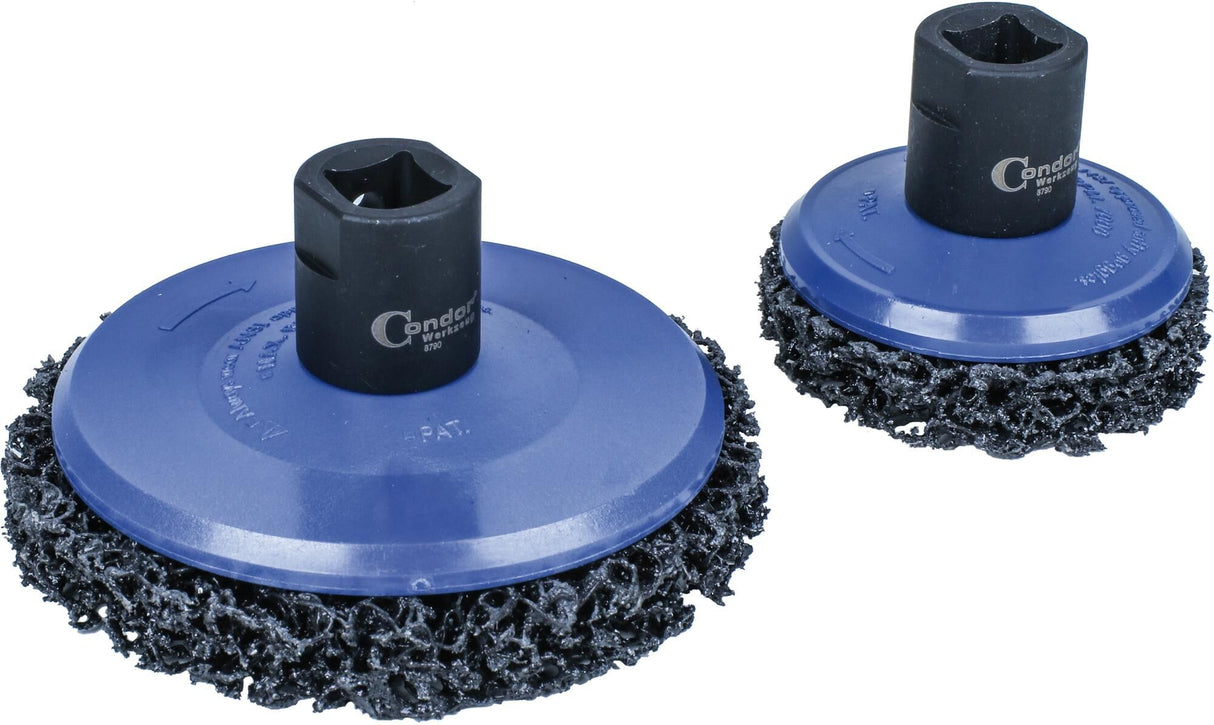 Condor wielnaaf reinigingsset slijpschijven set 65+105mm 2-delig.