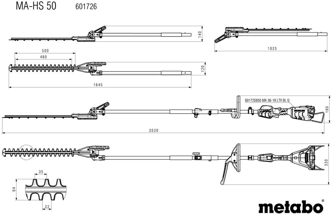 Metabo ma apparaatbevestiging hedge trimmers attachment ma-hs 50