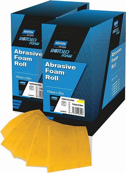 Norton schuurstrook rotolo foam sanding roll 115mmx25m p240