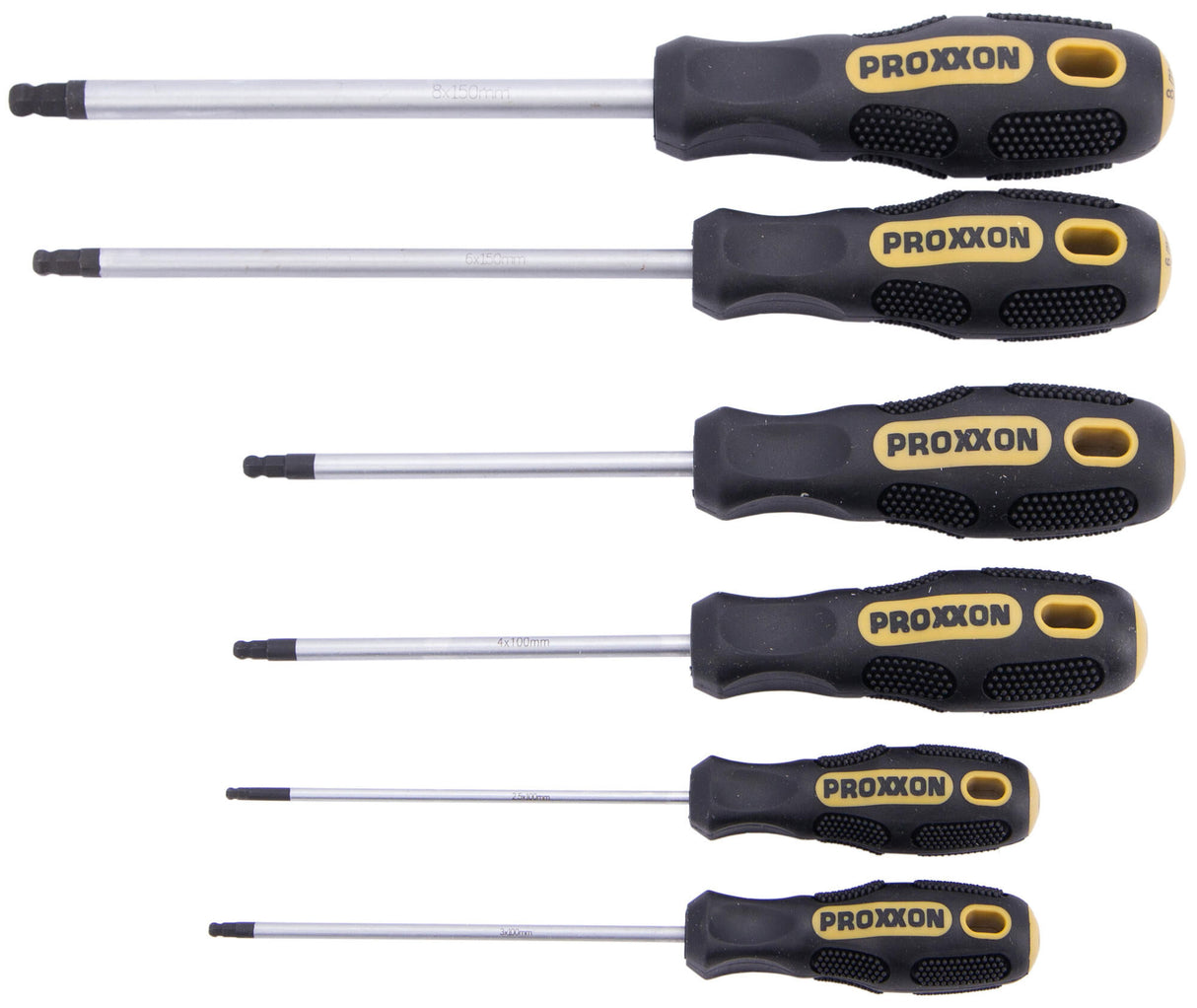 Proxxon binnenzeskant hoeksleutel set flex dot screw driver sets 6-te. hex-ball