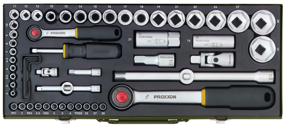 Proxxon dopsleutel set socket wrench set 56-t.