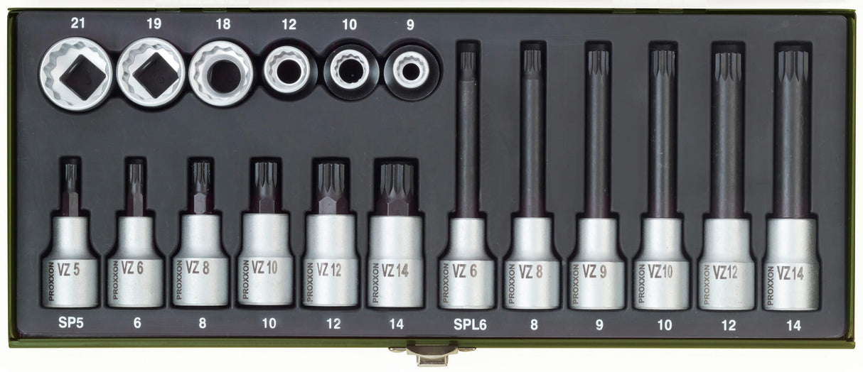 Proxxon dopsleutel set multi-tooth screw set xzn 18-piece