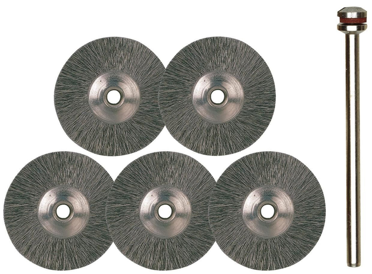 Proxxon borstelwiel set round brush set steel d=22mm 5 pcs.