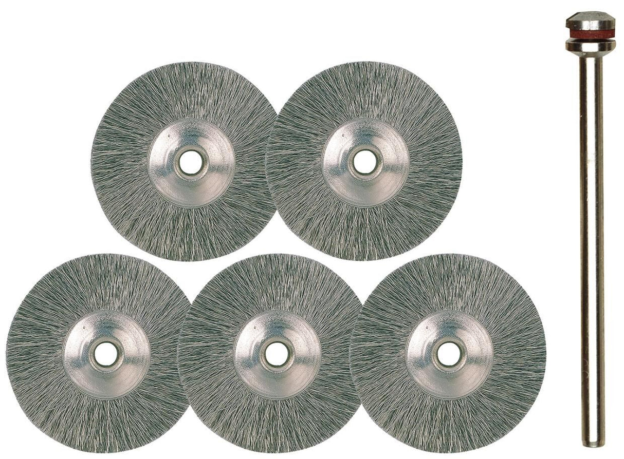 Proxxon borstelwiel set stainless steel round bru d=22mm 5 pcs.