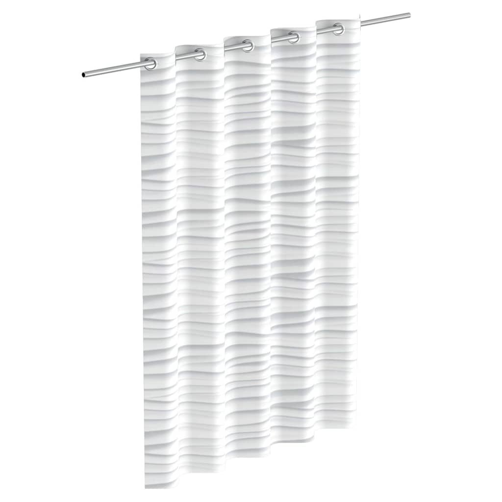 Eisl douchegordijn met golf 200x180x0,2 cm wit