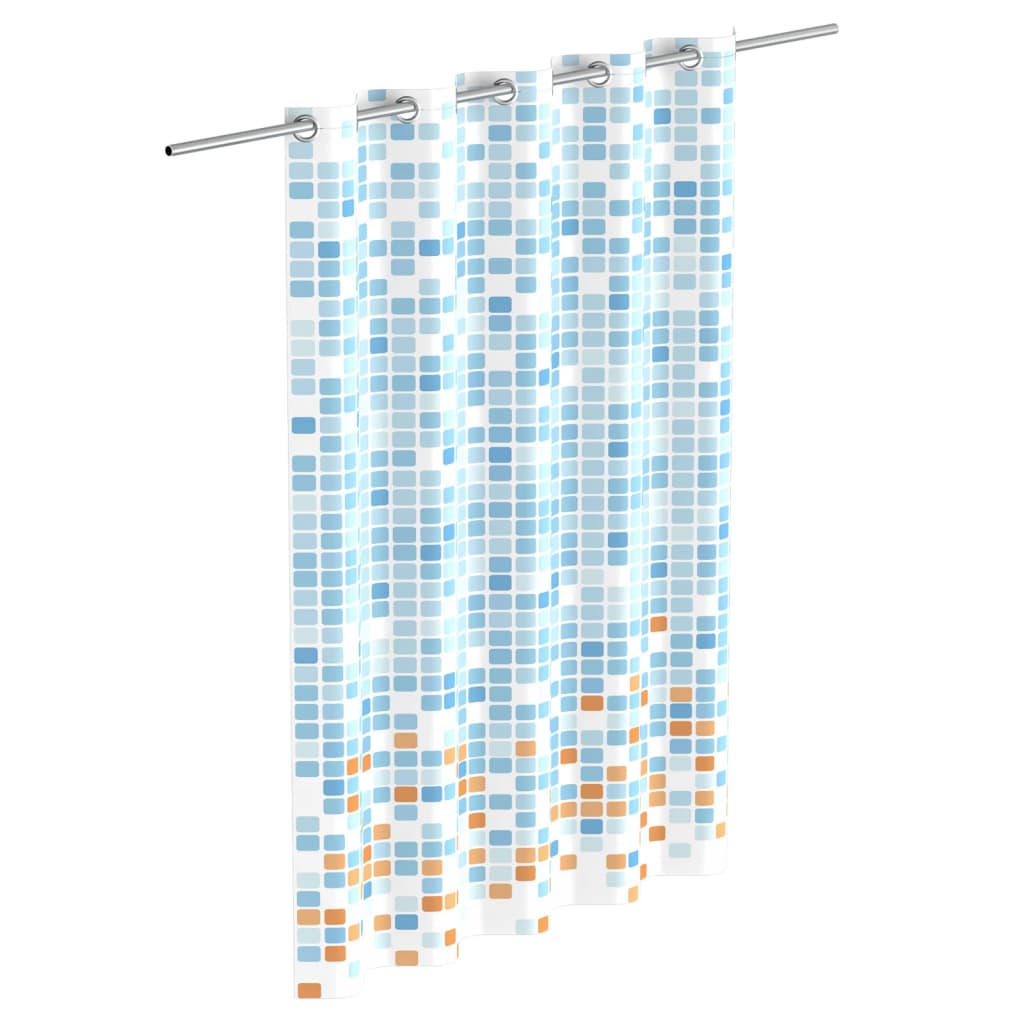 Eisl douchegordijn met mozaïek 200x180x0,2 cm blauw en oranje