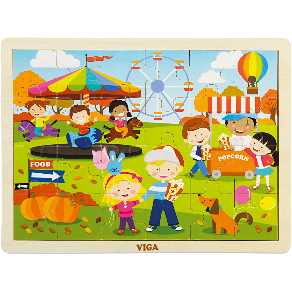 Viga seizoenen houten puzzel, de seizoenen, herfst, afm 30x22,5 cm, 24 delen, 1 stuk
