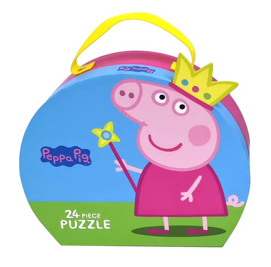 Peppa pig vloerpuzzel in stevig koffertje 24 stukjes