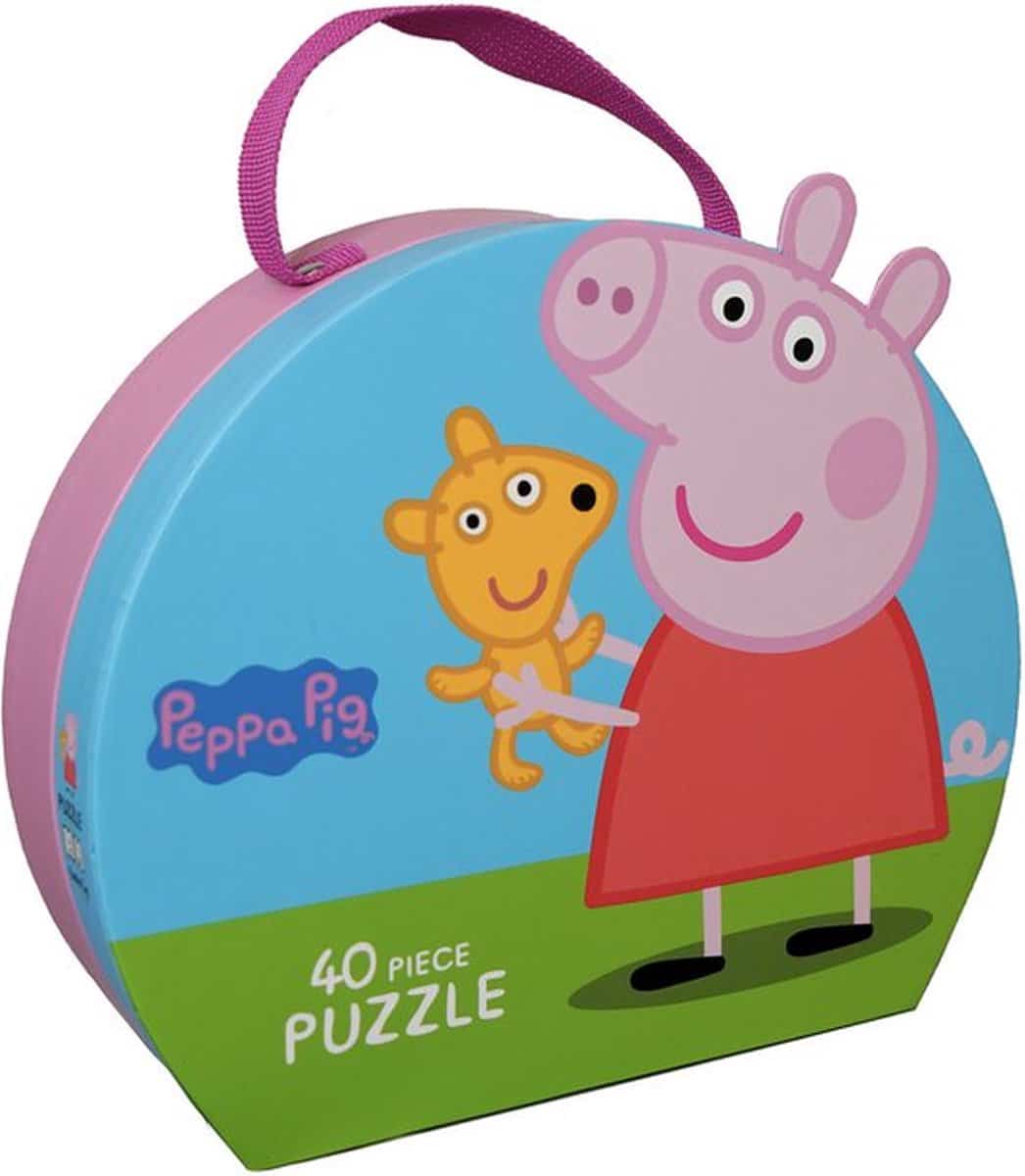 Oku peppa pig vloerpuzzel in stevig meeneem koffertje 40 stukken