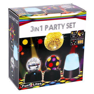 Fun lites disco 3 in 1 party set b o