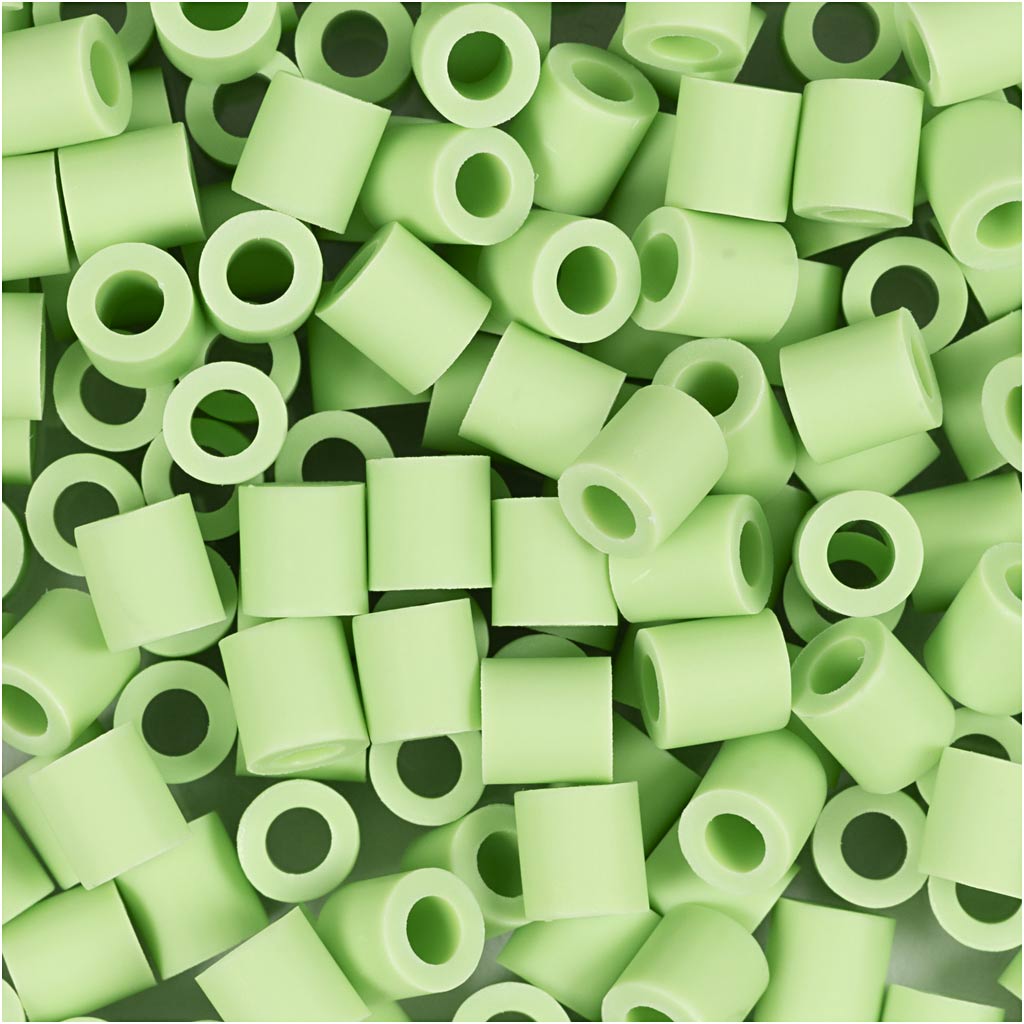 Nabbi biobeads van , afm 5x5 mm, gatgrootte 2,5 mm, medium, pastel groen, 1000 stuk 1 doos