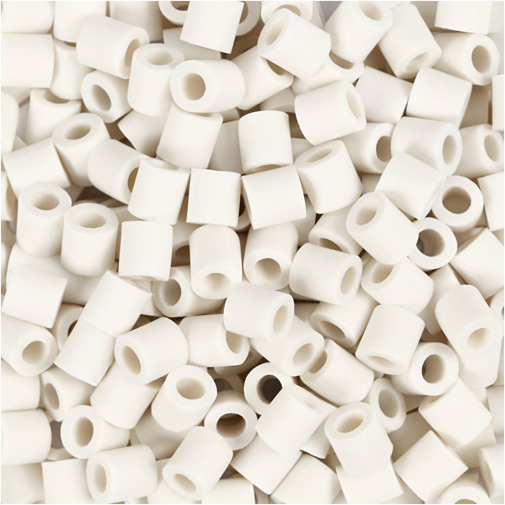 Nabbi biobeads busje, afm 5x5 mm, gatgrootte 2.5 mm, medium, wit, 1000 stuk 1 doos