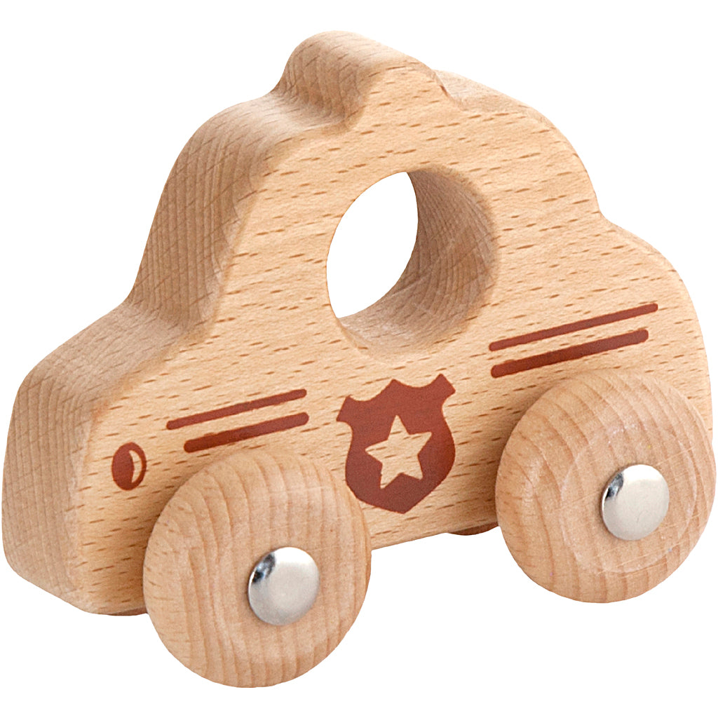 Viga kleine houten politiewagen, politieauto, afm 9x7,5 cm, 1 stuk