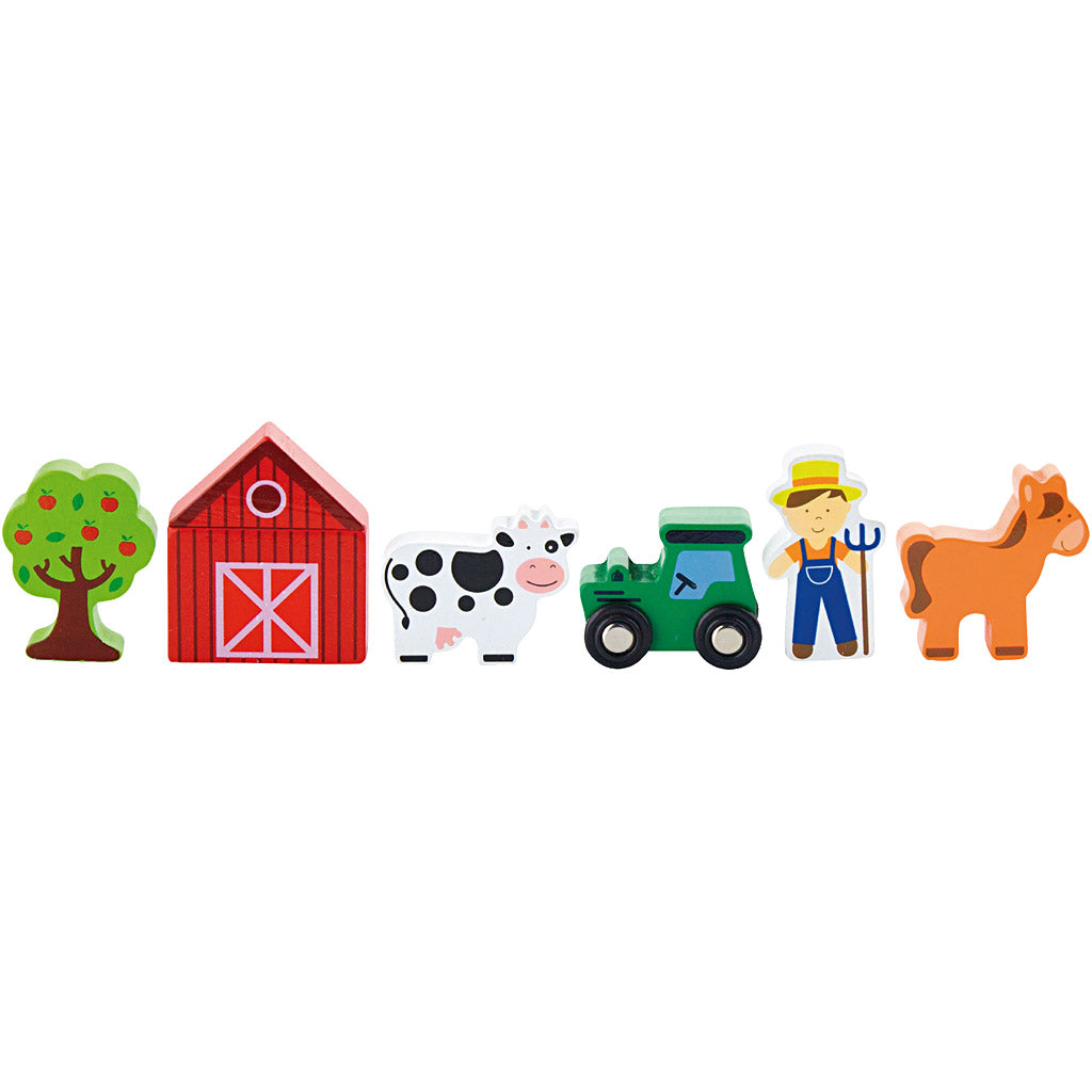 Viga spoorwegaccessoires, boerderij, 6 onderdelen 1 set